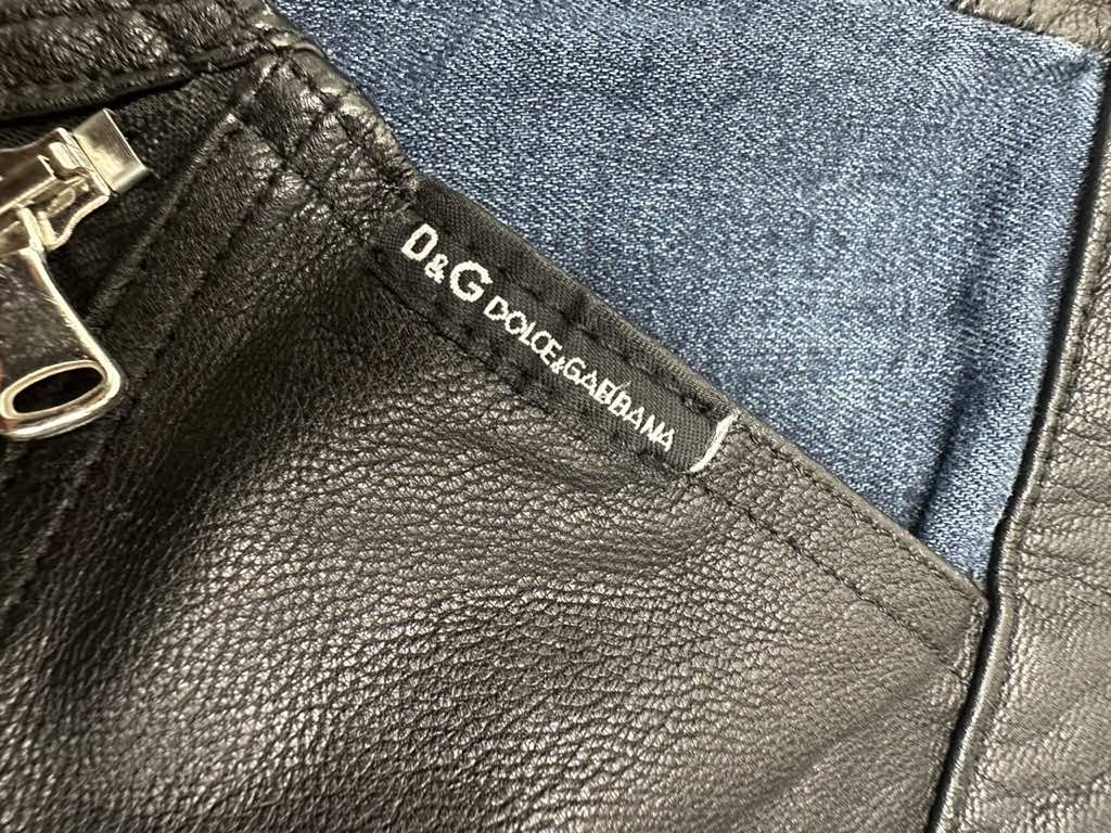 Dolce & Gabbana Leather Patched Zipped Jeans - Image 11