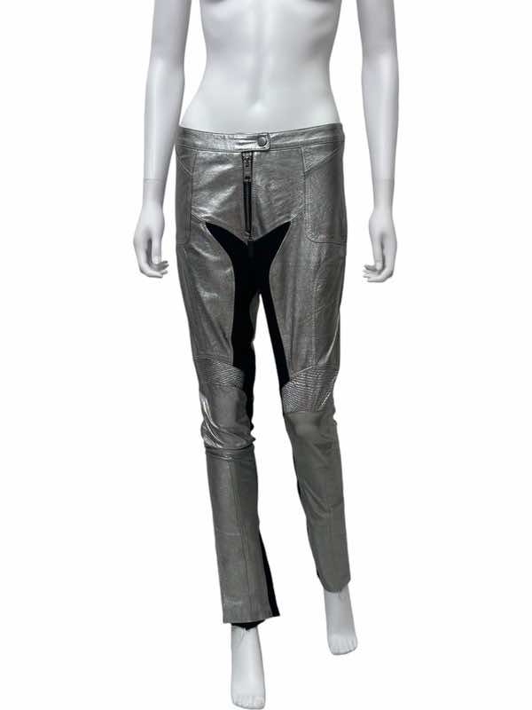 Burberry Leather Silver Pants