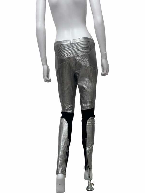 Burberry Leather Silver Pants - Image 6