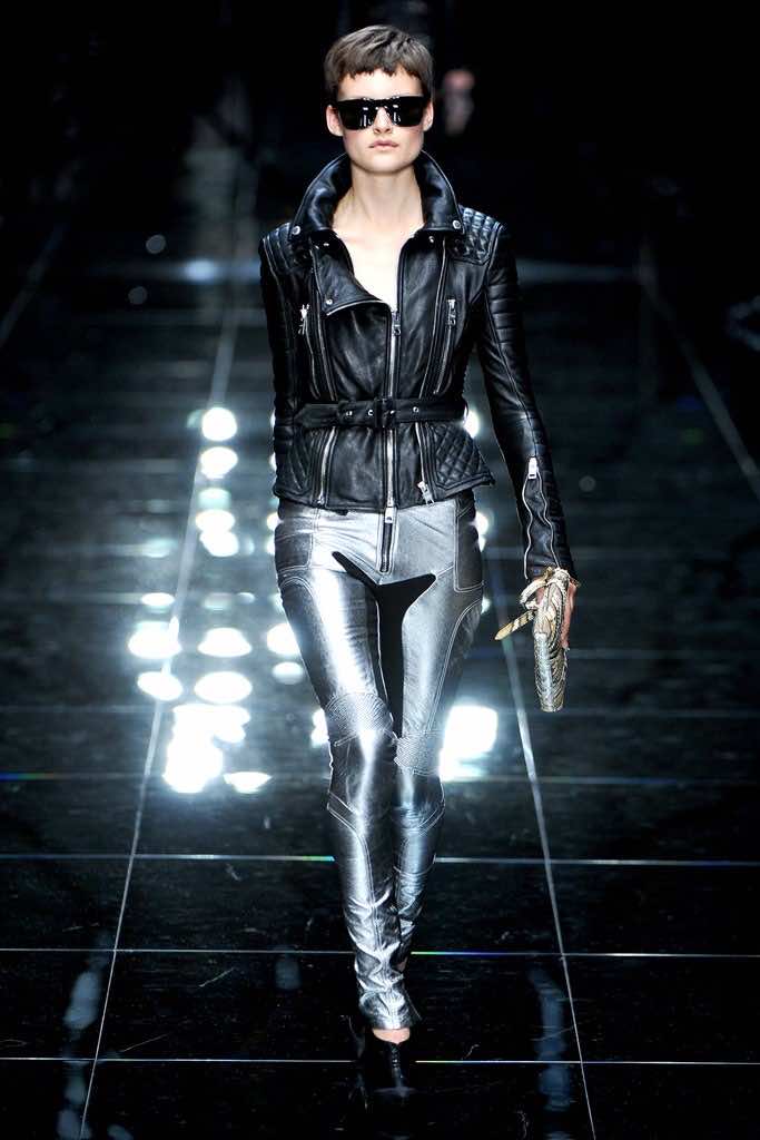 Burberry Leather Silver Pants - Side view
