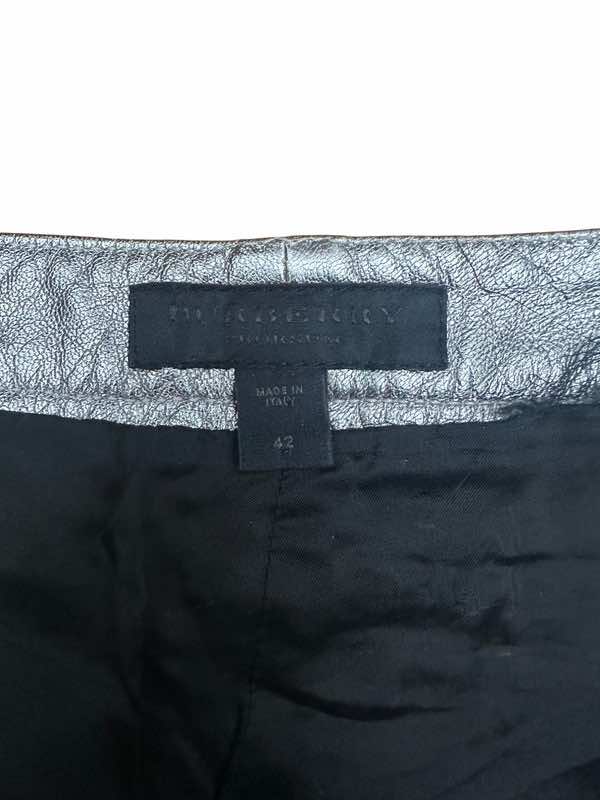 Burberry Leather Silver Pants - Detail 1
