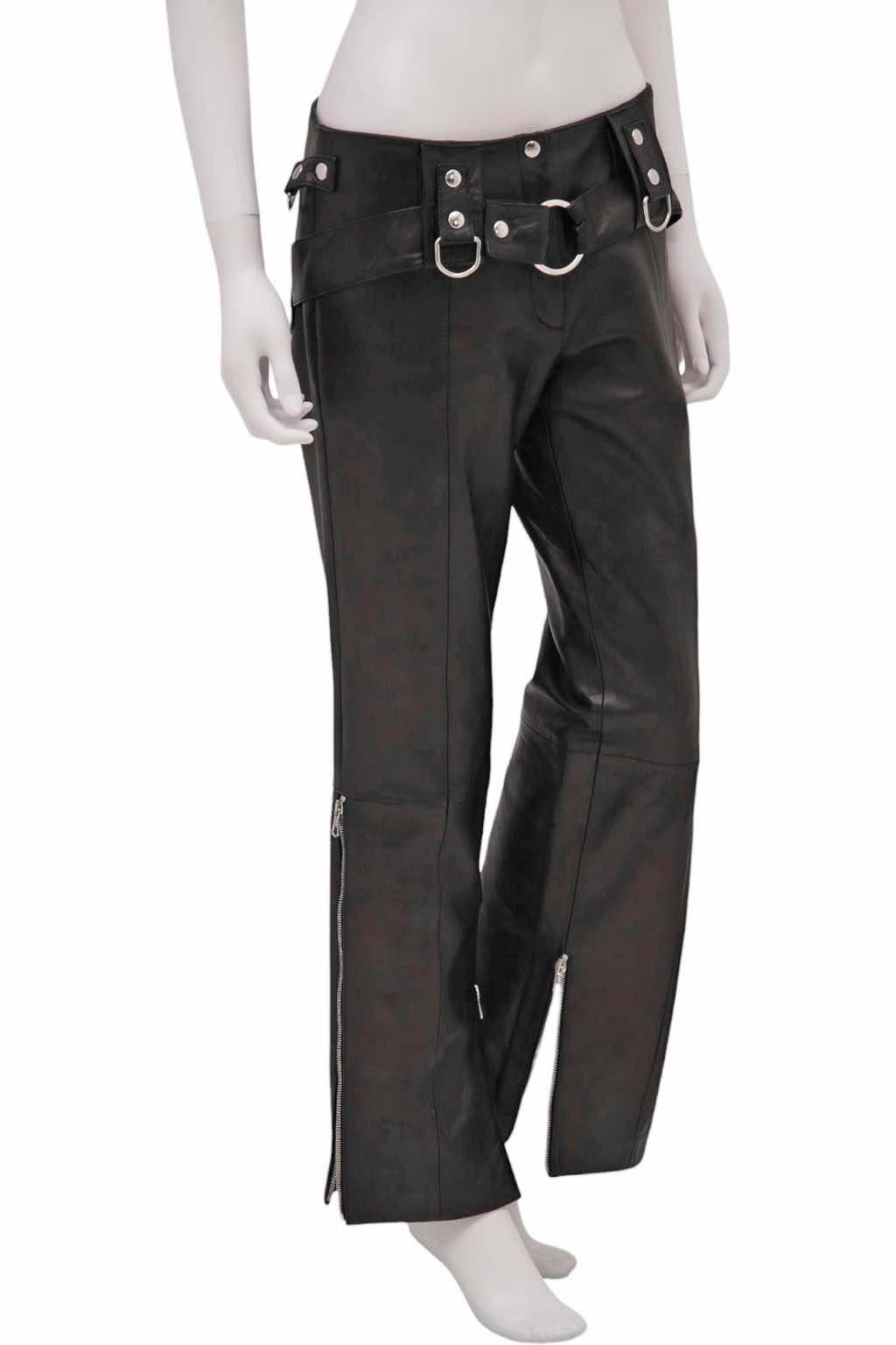 Dolce & Gabbana Bondage Belted Leather Pants - Side view