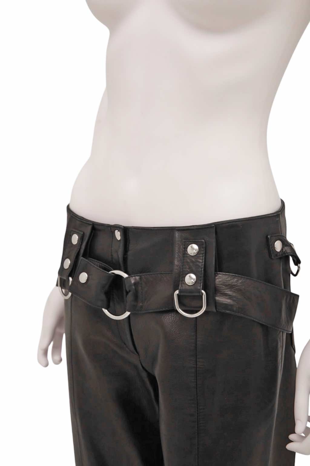 Dolce & Gabbana Bondage Belted Leather Pants - Detail 1