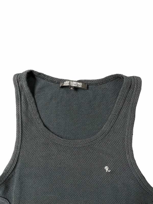 Raf Simons Honeycomb Black Tank Top - Side view