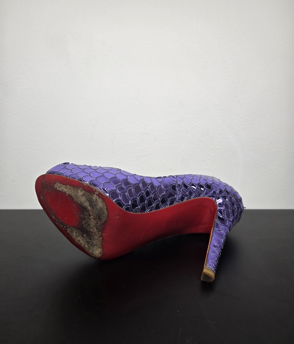 Christian Louboutin Peep Toe Platform Pumps - Side view