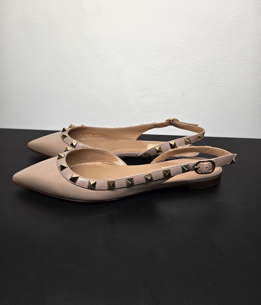 Valentino Rockstud Pointed Toe Slingback - Back view