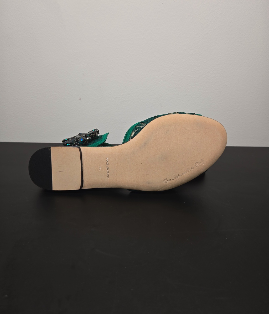 Dolce & Gabbana Lace rainbow sliders with brooch - Detail 2