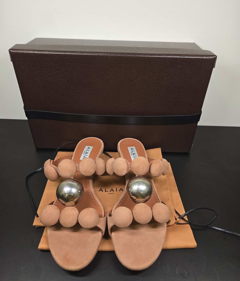 Alaïa Sandals Shoes High Ball Heel Slip - Image 10