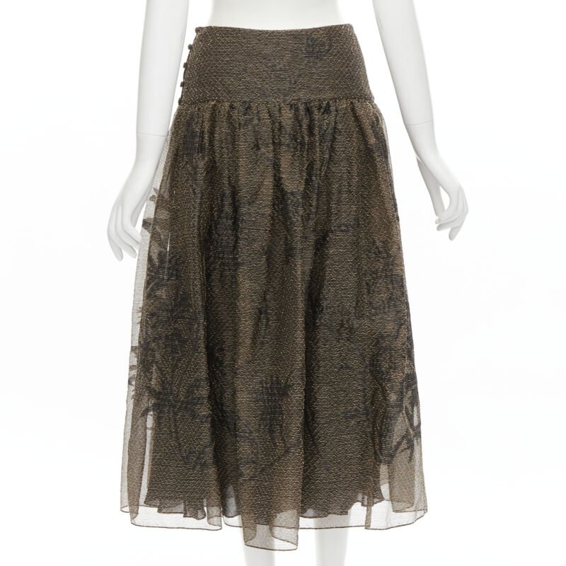 Christian Dior Gold Leaf Skirt - Side view