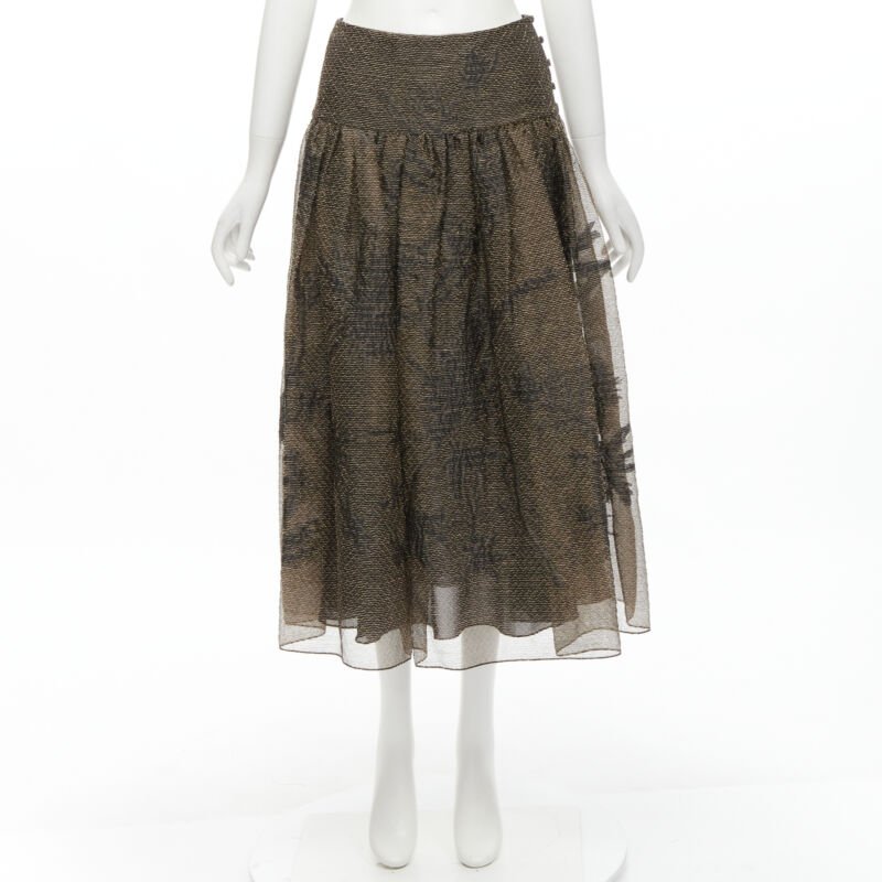 Christian Dior Gold Leaf Skirt - Image 12
