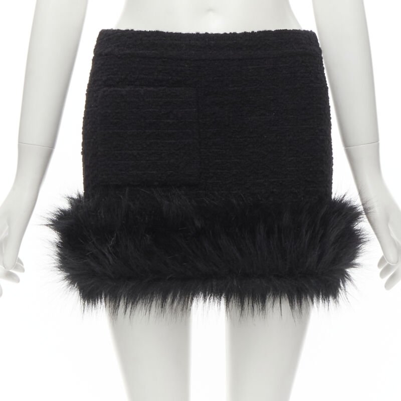 Saint Laurent Tweed Fur Trim
