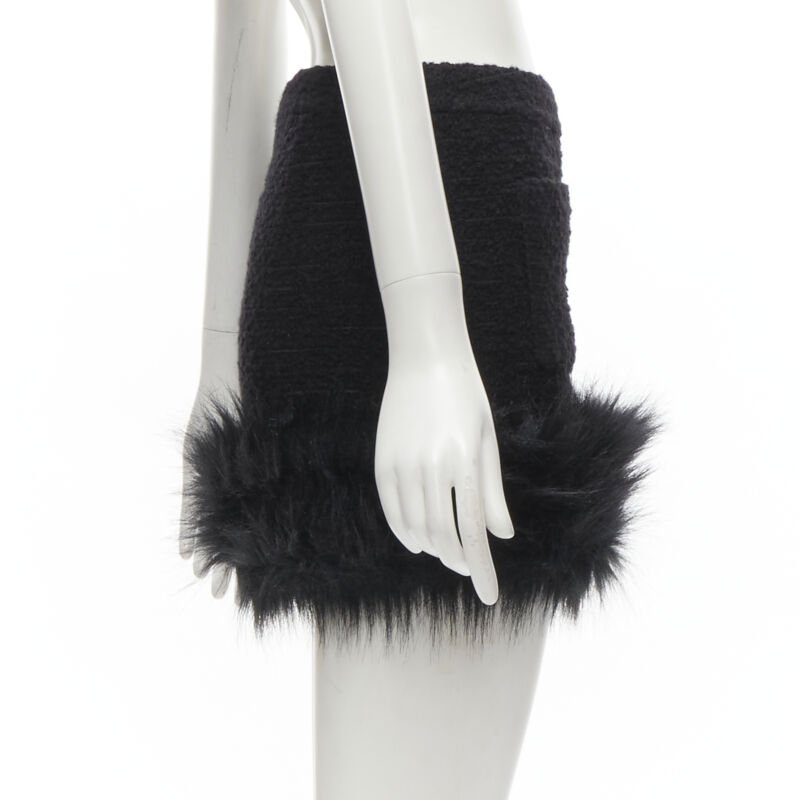 Saint Laurent Tweed Fur Trim - 4
