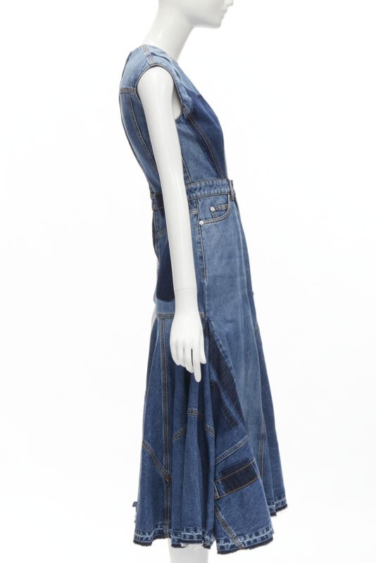 Alexander Mcqueen Denim Shadow Dress - 4