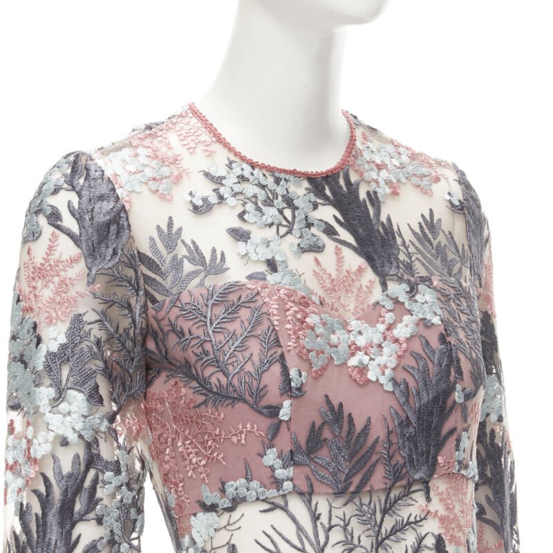 Alexis Pink Fringe Gown - Back view