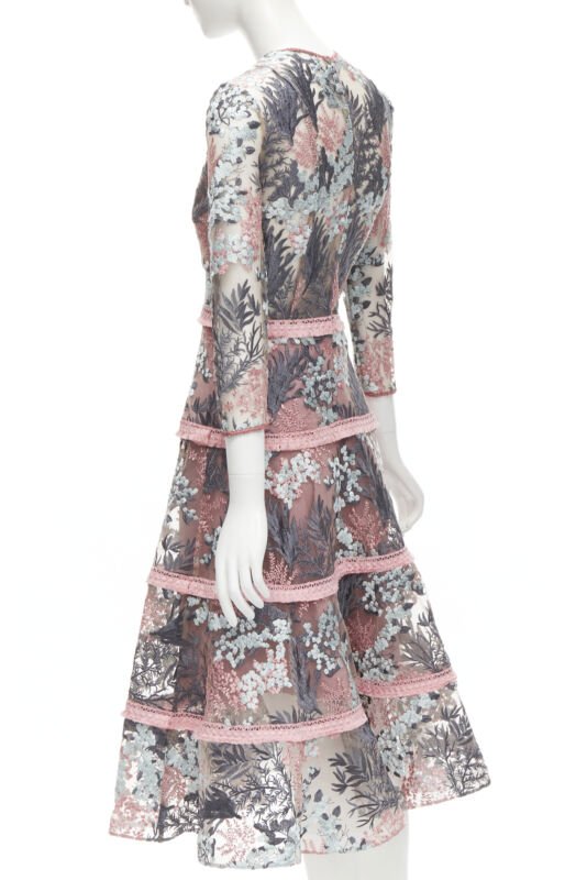 Alexis Pink Fringe Gown - Detail 1