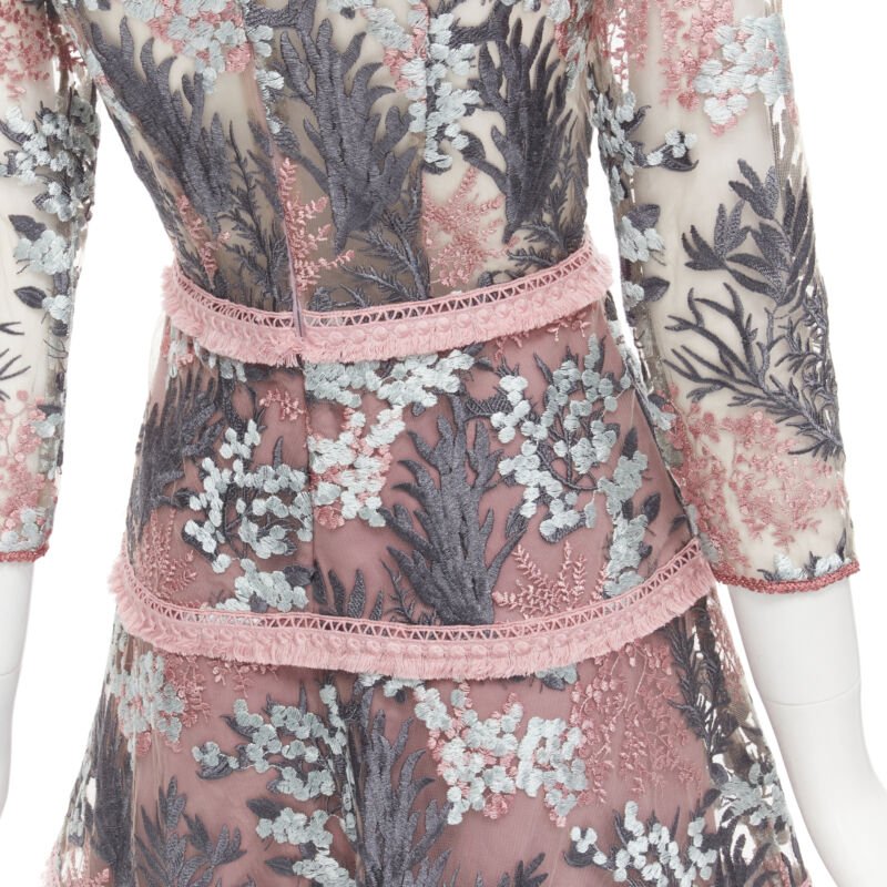 Alexis Pink Fringe Gown - Detail 2