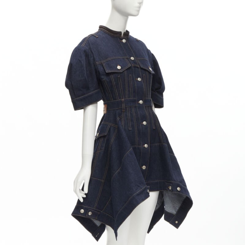 Alexander Mcqueen Indigo Denim Dress - Image 6