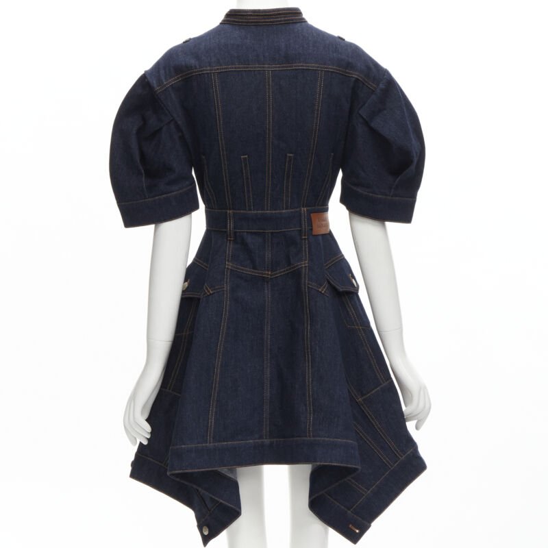 Alexander Mcqueen Indigo Denim Dress - Side view
