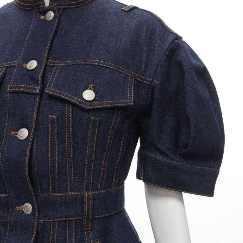 Alexander Mcqueen Indigo Denim Dress - Image 10