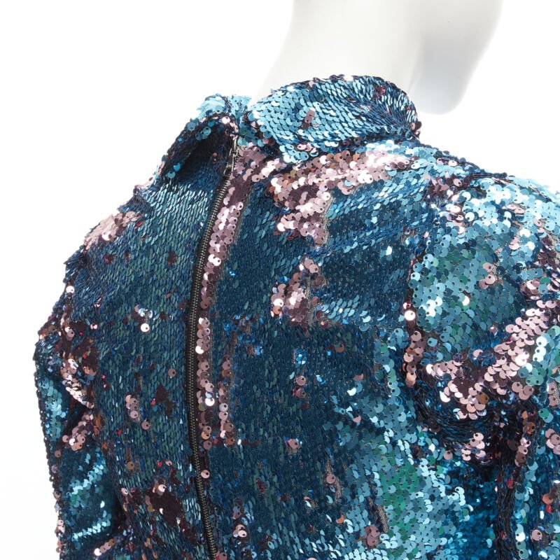 Halpern Sequin Flared Top - Back view