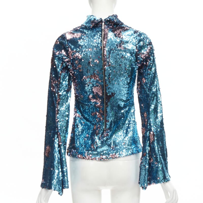 Halpern Sequin Flared Top - Side view