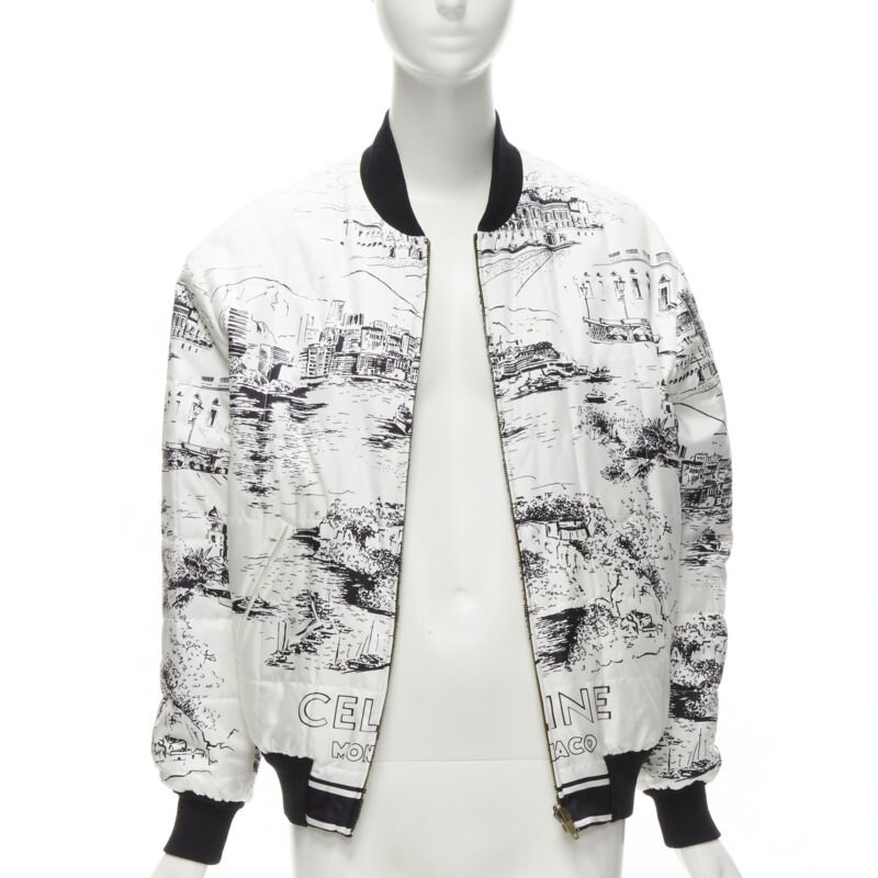 Celine White Silk Foulard Bomber