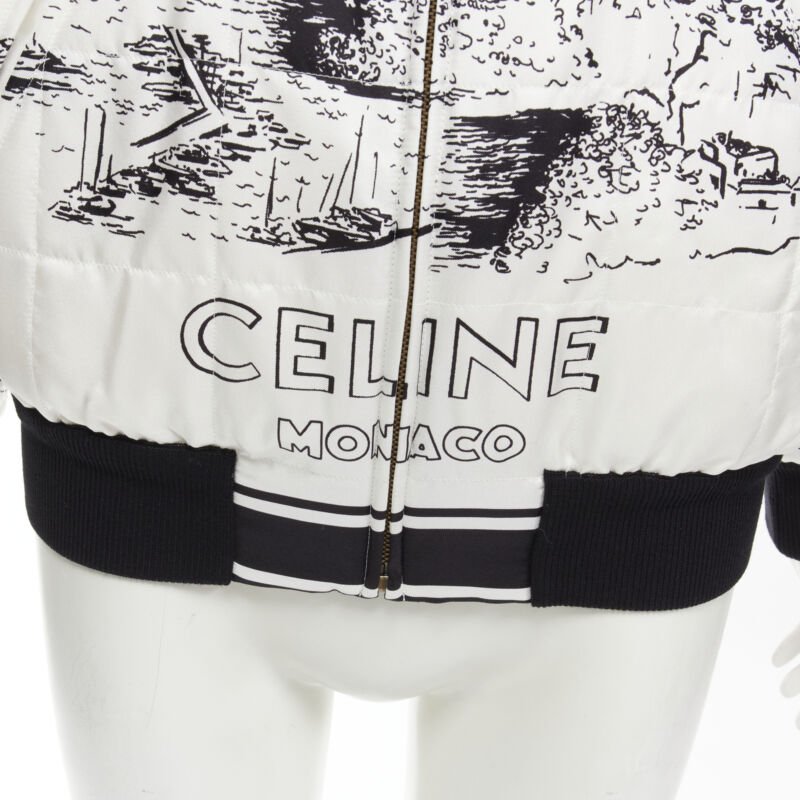 Celine White Silk Foulard Bomber - Back view