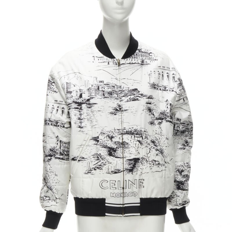 Celine White Silk Foulard Bomber - Image 6