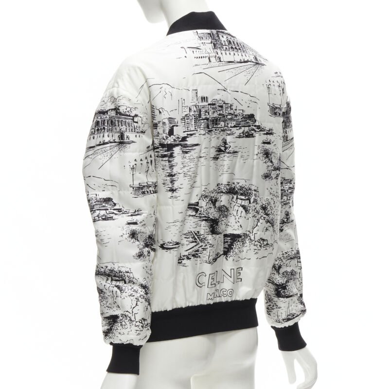 Celine White Silk Foulard Bomber - Detail 2