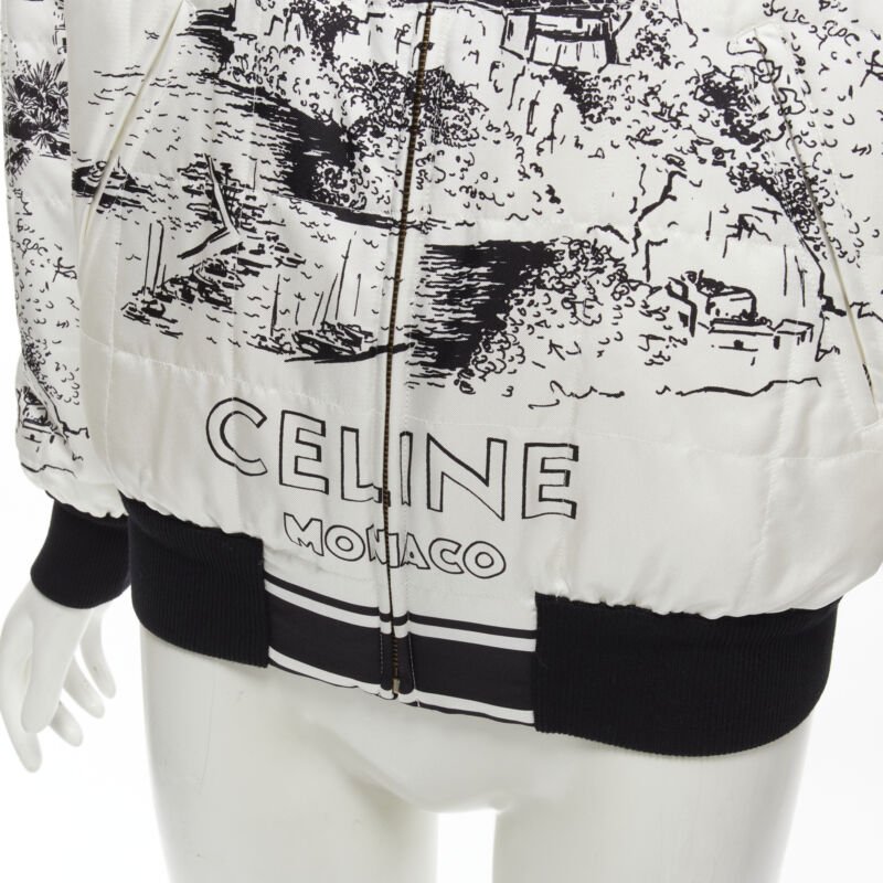 Celine White Silk Foulard Bomber - Image 11