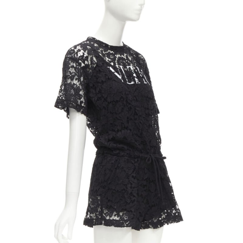 Valentino Garavani Black Floral Romper - Image 6