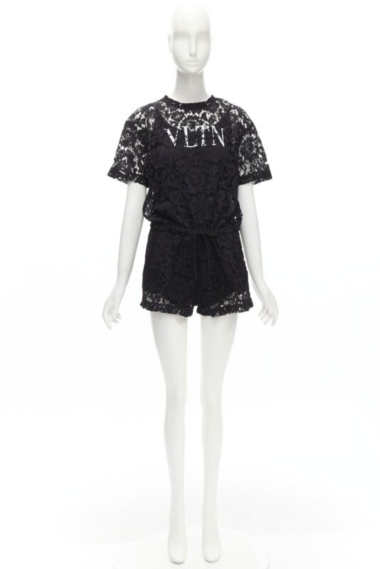 Valentino Garavani Black Floral Romper - Image 12