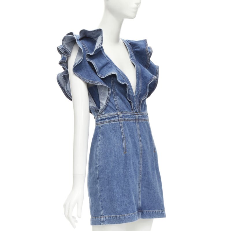 Philosophy Di Lorenzo Serafini Denim Ruffled Dress - Image 6