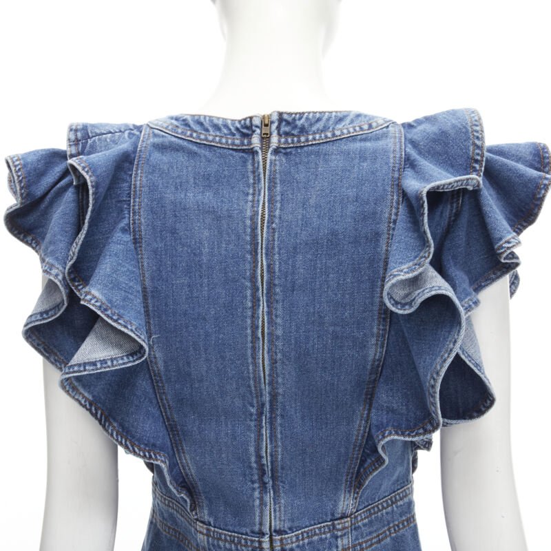 Philosophy Di Lorenzo Serafini Denim Ruffled Dress - Image 10