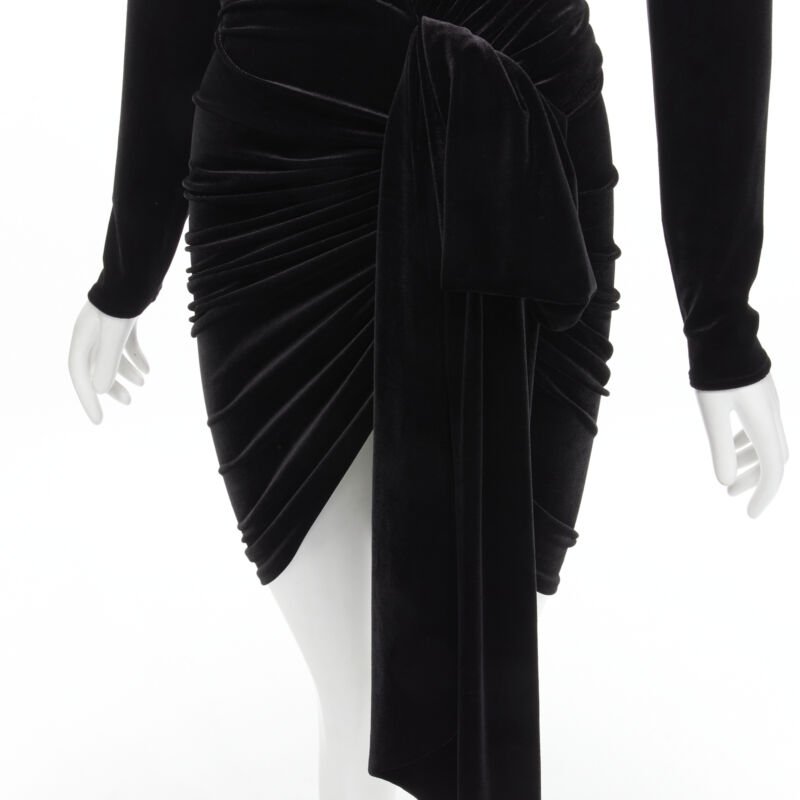 Alexandre Vauthier Black Velvet Wrap Dress - Back view