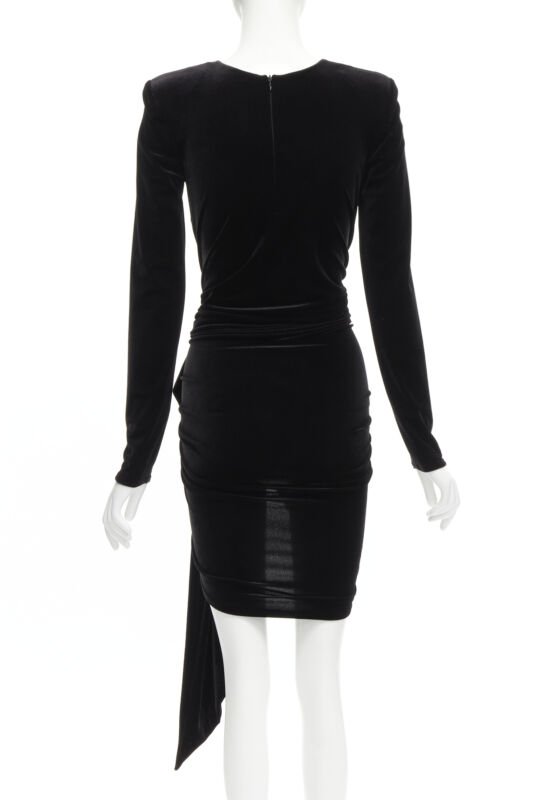 Alexandre Vauthier Black Velvet Wrap Dress - Side view