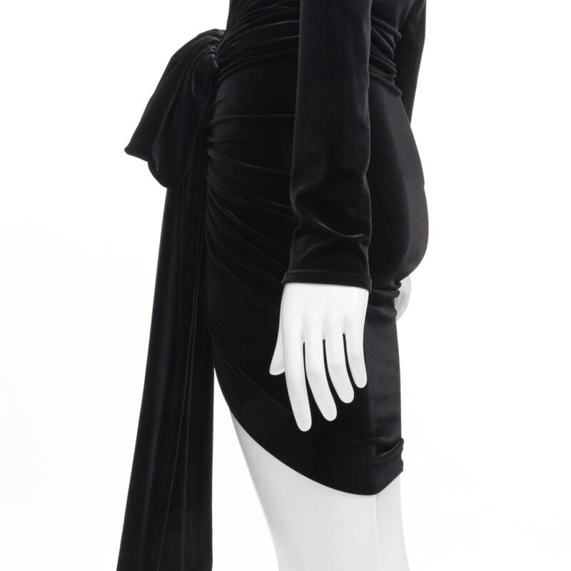 Alexandre Vauthier Black Velvet Wrap Dress - Detail 2