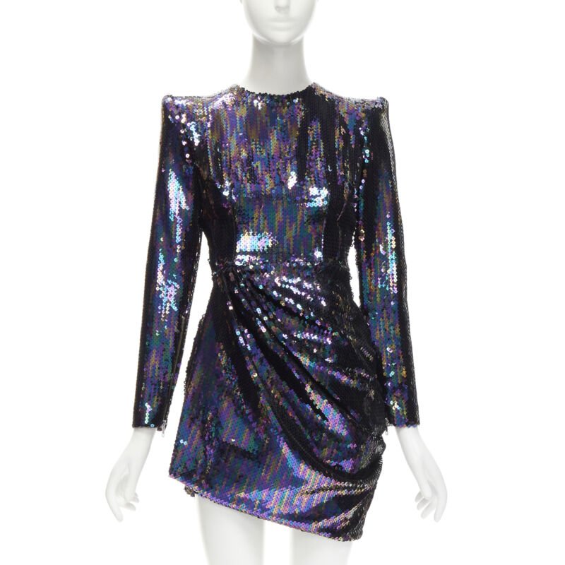 Alex Perry Blue Sequins Mini Dress