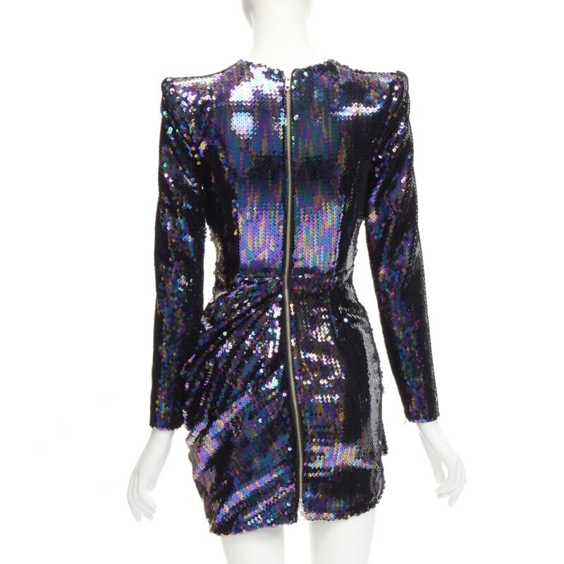 Alex Perry Blue Sequins Mini Dress - Side view
