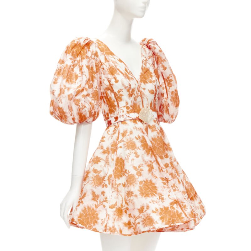Zimmermann Orange Floral Belt Dress