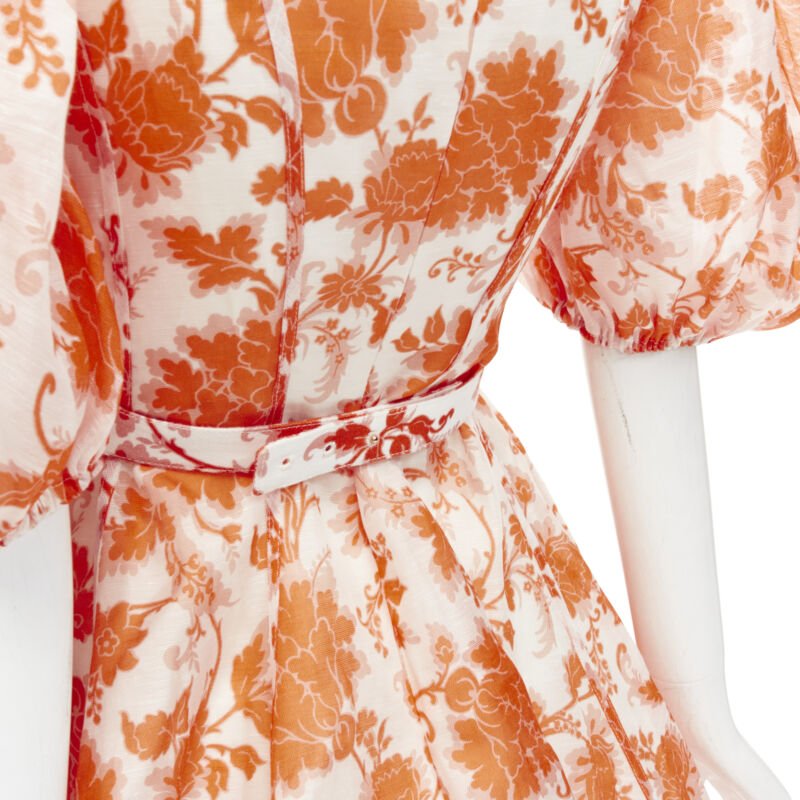 Zimmermann Orange Floral Belt Dress - Image 10