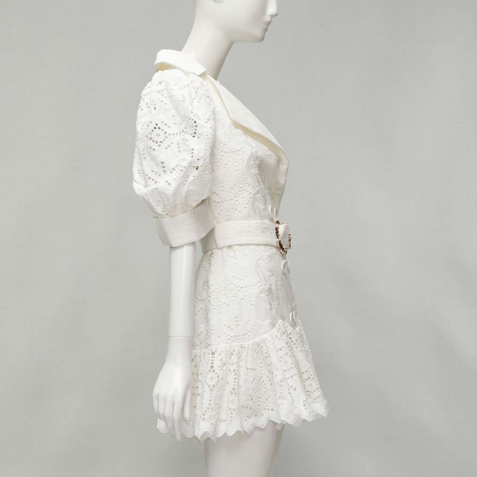 Acler White Eyelet Puff Dress - Side view