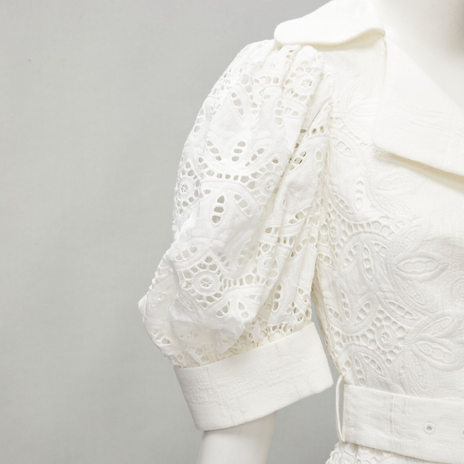 Acler White Eyelet Puff Dress - Image 10