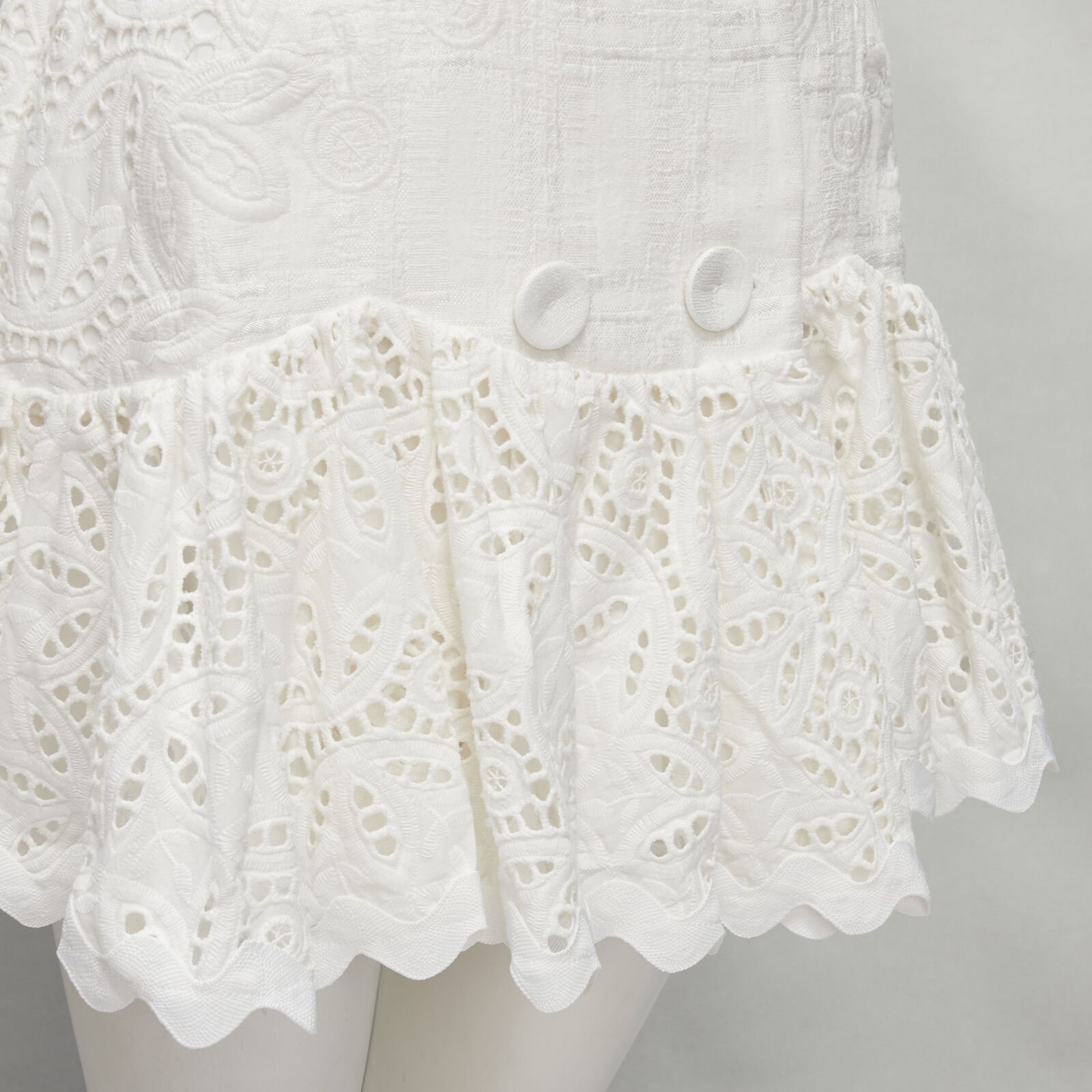 Acler White Eyelet Puff Dress - Image 11