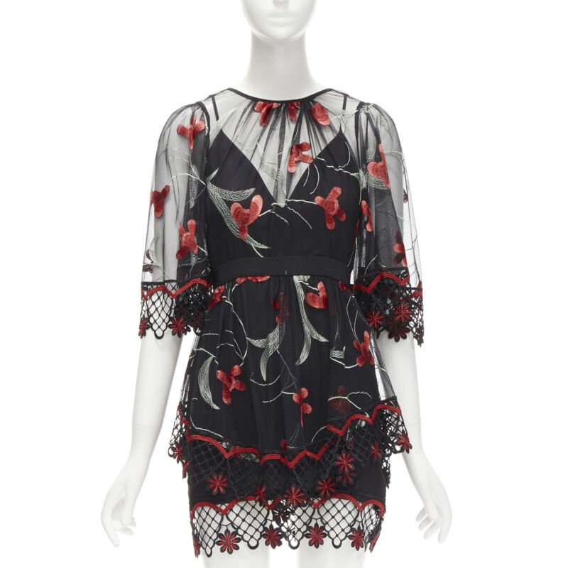 Alice Mccall Black Lace Floral Dress