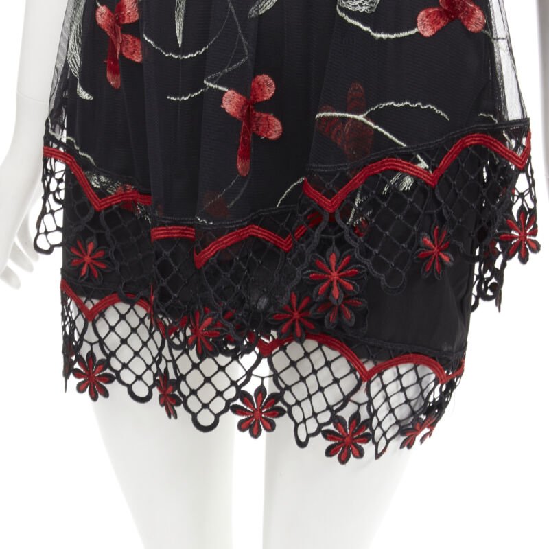Alice Mccall Black Lace Floral Dress - Back view