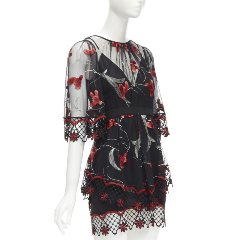 Alice Mccall Black Lace Floral Dress - Image 6
