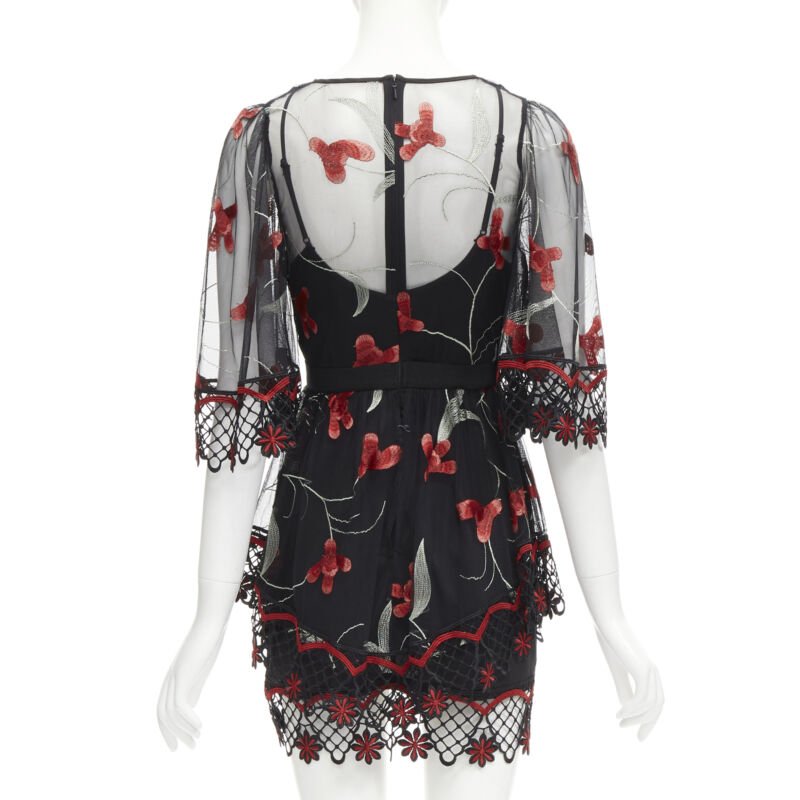 Alice Mccall Black Lace Floral Dress - Side view