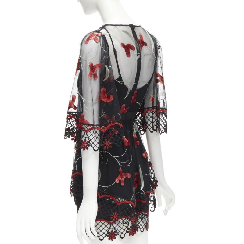 Alice Mccall Black Lace Floral Dress - Detail 1