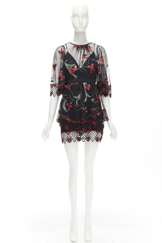 Alice Mccall Black Lace Floral Dress - Image 12